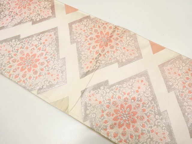 JAPANESE KIMONO / ANTIQUE MATSUKAWA-HISHI / HANA-MON WOVEN- PATTERN FU